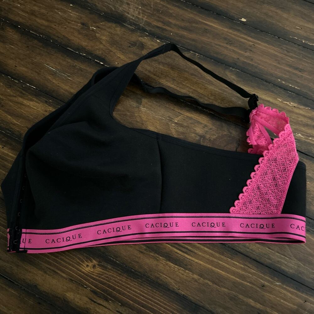 Cacique Unlined Full Coverage No Wire Bra Size 40F Front Close Poly Cotton - Picture 4 of 6